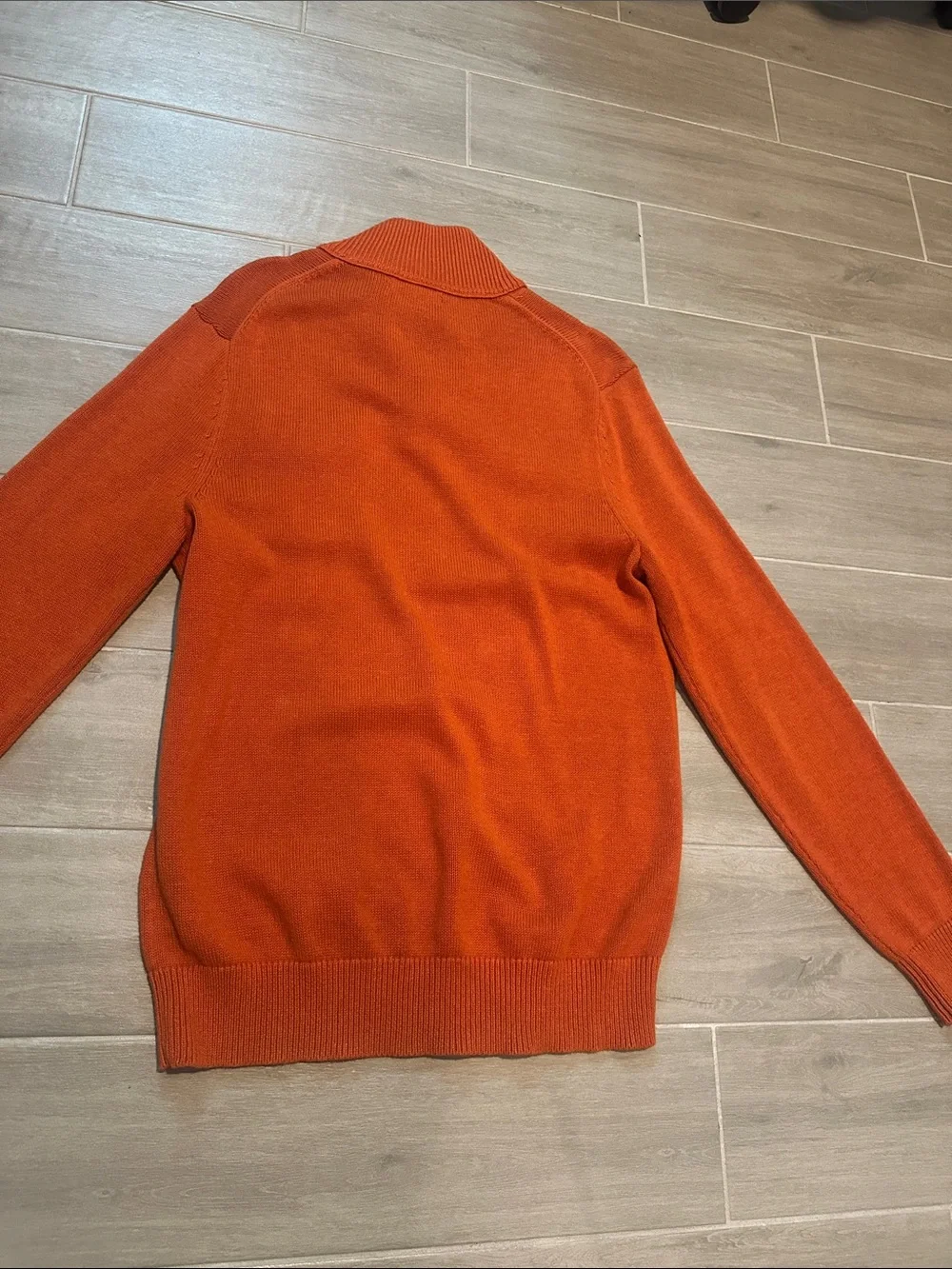 Banana Republic Men's Orange Button-Neck Knit Sweater